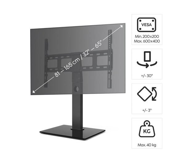 Hama Stojak do TV 65" MAX 40KG obrotowy regulowana wysokość - 1516981 - zdjęcie 3